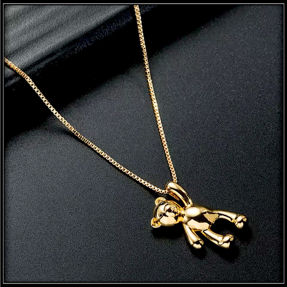 Clearance! NEW HANG IN THERE TEDDY BEAR TOY FIGURINE PENDANT CHAIN NECKLACE